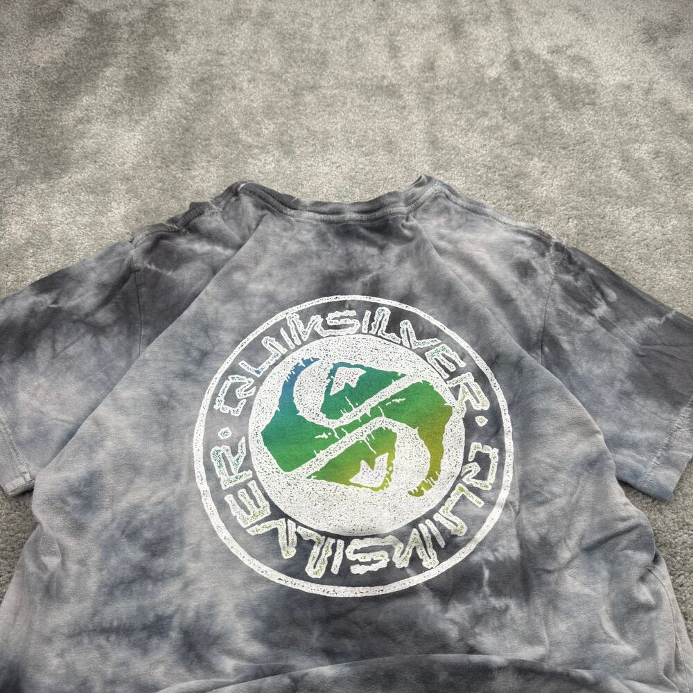 Vintage‎ Quiksilver Graphic Tee Shirt Size Medium Tie Dye 2000s Surfwear Y2K